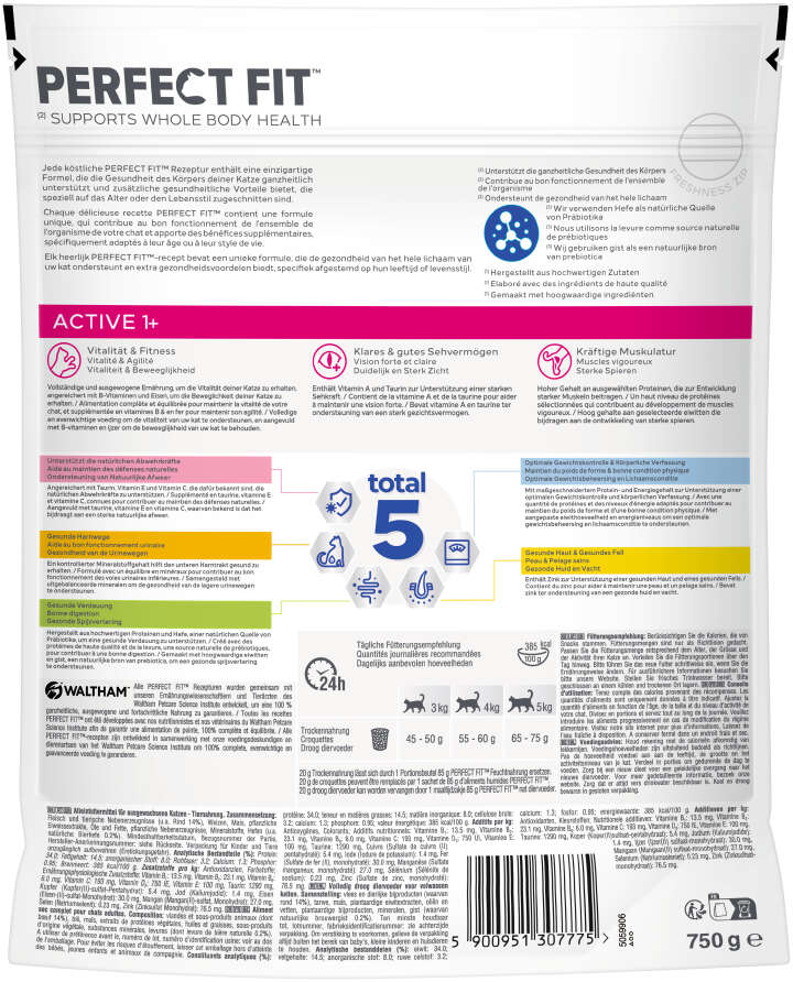 PERFECT FIT Katzen-Trockenfutter Active 1+ mit Rind
